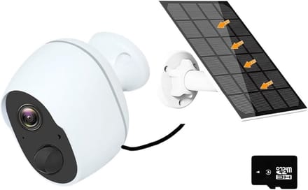 Beveiligingscamera Buiten - WIFI Camera - Huis Bewaken - Oplaadbare Batterij - 1080P HD - Wit