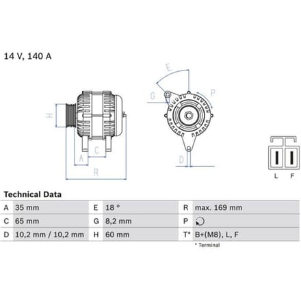 Driefasige generator BOSCH 0 986 084 150