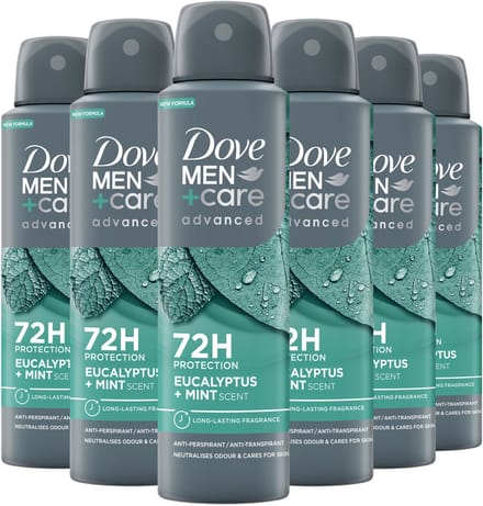 Dove Men+Care - Anti-Transpirant Deodorant Spray - Advanced - Eucalyptus + Mint - 6 x 150 ml