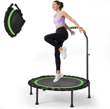 Fitnesstrampoline - Rebounder - Hometraining - Stil en opvouwbaar - 101 cm - Groen
