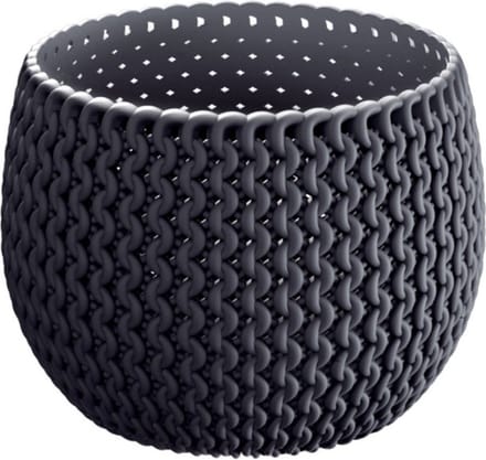 Prosperplast Bloempot Splofy - antraciet - 1400 ml - D18 cm - Tuin - Buiten - Binnen - kunststof