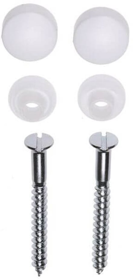 Riko Potschroevenset zonder plug 2 stuks verzinkt 6 x 70 mm afdekdop wit