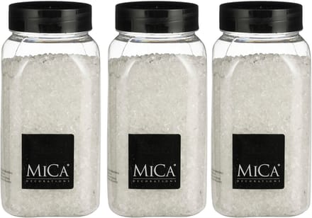 Mica Decorations decoratie steentjes / granulaat - 3x - 650 ml - 2-4 mm - transparant - siergrind