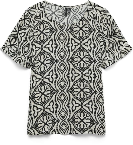 VERO MODA - VMMENNY LACE SS TOP WVN GA - Dames - Blouses