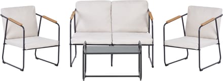 VEZZANA - Loungeset 4-zits - Lichtbeige - Staal