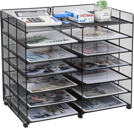 7-laagse Bureau Organizer met Verstelbare Compartimenten - Ideaal voor Kantoor en Thuis