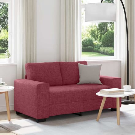 vidaXL - 2-zitsbank - wijnrood - 160x77x82 - cm - stof