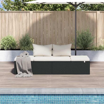 vidaXL - Tuinbed - 195x60 - cm - poly - rattan - zwart