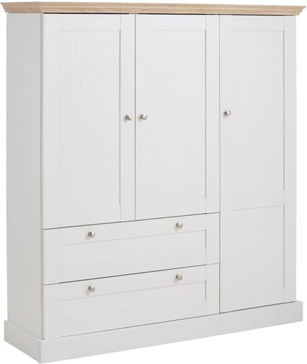 Binz - Commode 2+1 Deuren 2 Laden Eiken (130 x 122 x 35 cm)