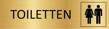 CombiCraft deurbordje Toiletten in goud met tape - 165 x 45 mm