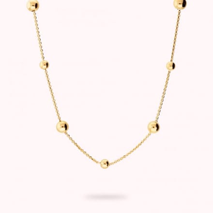 Bronzallure Rolò Chain With Alternate Bead Necklace WSBZ02574Y.YG-457 Brons 45