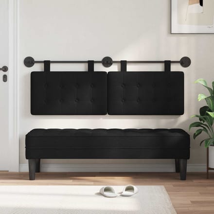 vidaXL - Hangend - hoofdbord - Zwart - Stof