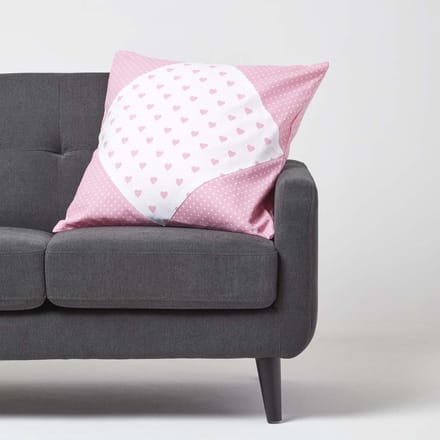 Homescapes Roze Hart Patchwork Kussenhoes 60x60cm