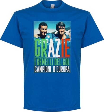 Grazie Gemelli Vialli & Mancini T-Shirt - Blauw - M