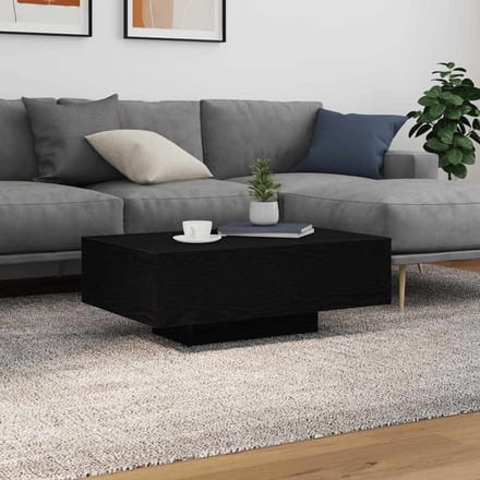 vidaXL - Zwart - eiken - 85 - x - 55 - x - 31 - cm - Bewerkt - hout