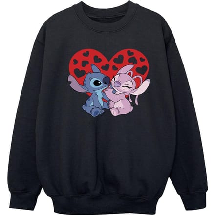 Disney Meisjes Lilo & Stitch Harten Sweatshirt (Zwart)
