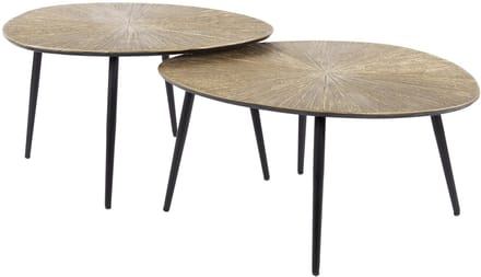 Giga Meubel Salontafel Ray Metal - Organisch - Brons Metaal - Set van 2
