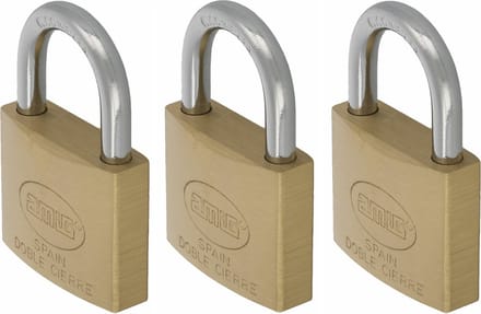 Amig Hangslot met 2 sleutels - 3x - 40 mm - messing - kofferslot