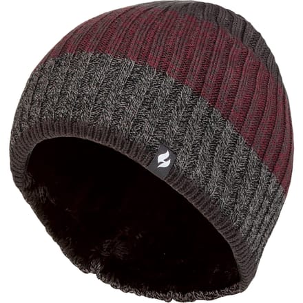 Heat Holders - Thermische gestreepte wintermuts voor heren - Houtskool