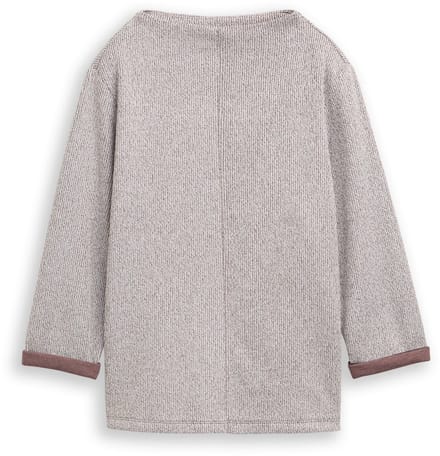 Tom Tailor - Sweatshirt met opstaande kraag - Maat M - dark pecan brown melange