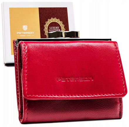 Peterson - Compacte Leren Portemonnee - RFID Beveiliging - Sierlijke Zilverdetails - Elegant Design