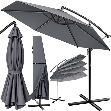Kingsleeve Parasol - Ø330cm UV-Bescherming 80+ Slinger - Antraciet