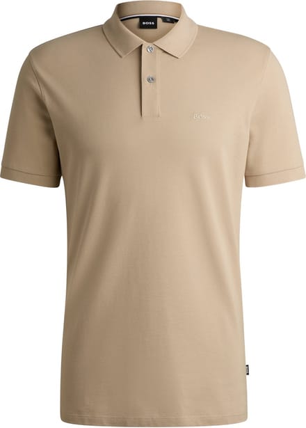BOSS Pallas regular fit polo - pique - licht beige