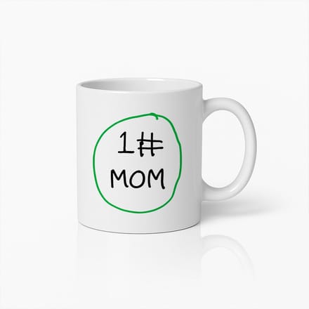 #1 MOM Mok - Beste Moeder Ooit - Moederdag Cadeau - Keramische Koffie & Thee Beker - Wit - 330ml