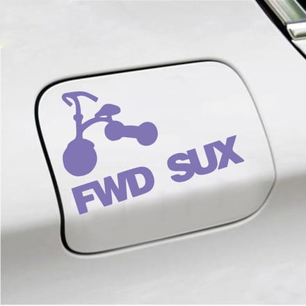 Bumpersticker - FWD SUX - 12,2 X 18 - Paars