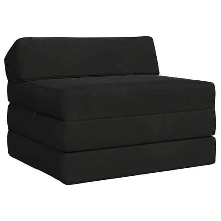 vidaXL - Vouwbare - Sofa - Bed - Zwart - 70 - x - 60 - x - 49 - cm - Fluweel