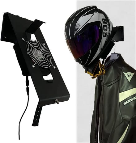 Muurbeugel voor Motorhelm met Ventilator - Droger voor Helm, Jas en Handschoenen