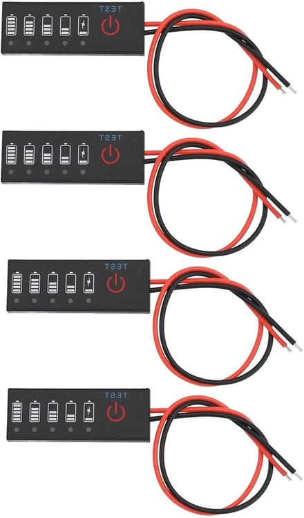 Batterijcapaciteitsmeter - Batterij indicator - Accu bewaken - Real-time weergave - 40 x 15 x 2.5 mm - Zwart