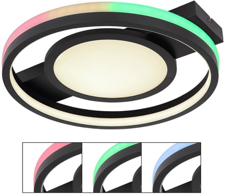 Globo - plafonniere - Gisell - zwart - metaal - LED - 41393-40