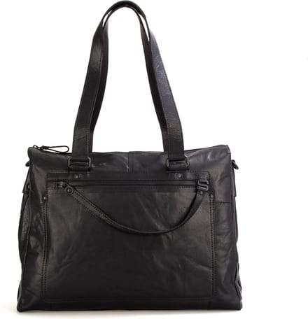 Leren Laptop Schoudertas - 15.6 inch - Sadie - Zwart