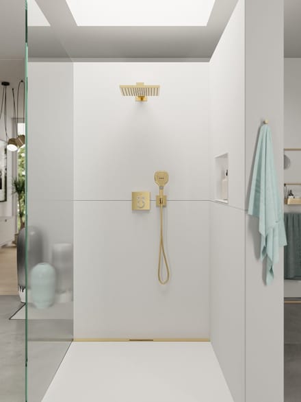 Hansgrohe Raindance Select E - Douchekop, 3 straalsoorten, EcoSmart+, goudlook gepolijst 28729990