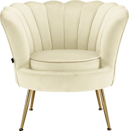 Kelsey-Gestoffeerde Accent Stoel in Fluweel CrÃƒÂ¨me Wit