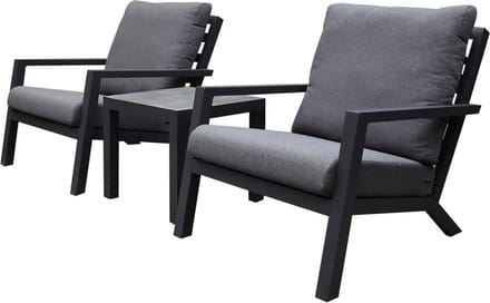 Malaga lounge balkonset 3 delig antraciet aluminium