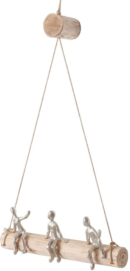 Hangend beeld “Longsta” – Mangohout & metaal – 37x10 cm – Decoratie
