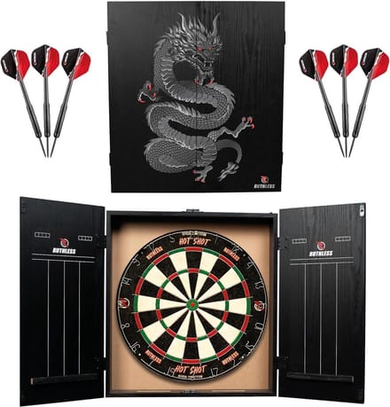Compleet Dartcentrum voor Thuis - Inclusief Dartbord, Kast en 2 Dartsets