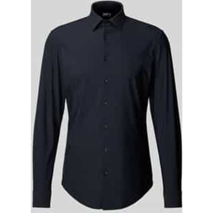 Slim fit zakelijk overhemd met effen structuur