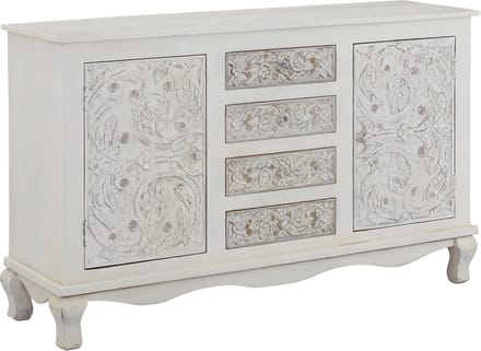 Rajat-Dressoir - 2-deurs 4-laden - Wit/Grijs