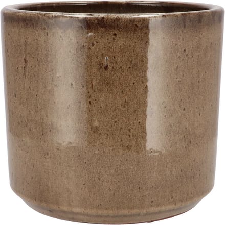 DK Design Bloempot model Brown Glaze - taupe - D18 x H20 cm - glanzend