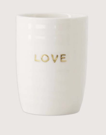 Koffiemok Coffee mug love white/gold