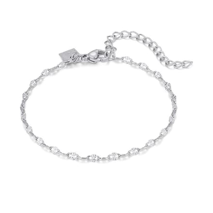 Twice As Nice Armband in edelstaal, ovaaltjes 16cm+5cm