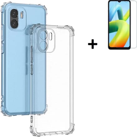 MoDo hoesje Geschikt voor Xiaomi Redmi A1/ A2 - Siliconen Back Cover - Transparant shockproof met screenprotector