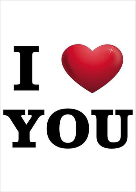 Bellatio Decorations I Love You mega deurposter A1 formaat - 59 x 84 cm - Grote deurposter - Valentijnsdag decoratie - Witte tekst