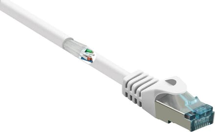 Renkforce RF-5043912 RJ45 Netwerkkabel, patchkabel CAT 6A S/FTP 10.00 m Wit Snagless, Vlambestendig 1 stuk(s)