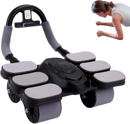 Buikspierroller - Ab Roller Fitness - Core Training - Antislip Handgrepen - 29x19x11 cm - Zwart