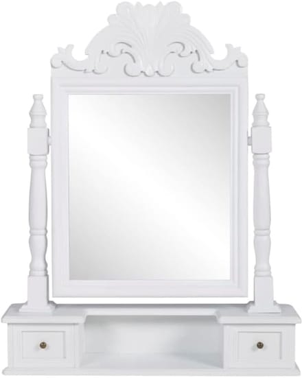 Kaptafel met Spiegel - Make-up Tafel - Snel Klaarmaken - Verstelbare Spiegel - 100x100x100 cm - Wit