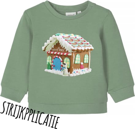 Full Color Strijkapplicatie – Kerst Peperkoekhuisje